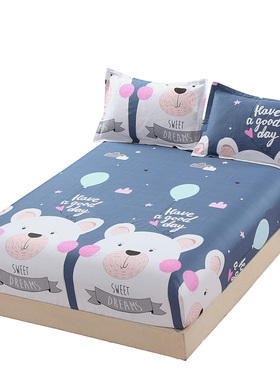 定做全棉印花纯棉床笠单件儿童学生宿舍双人床垫I套80X200 135X19