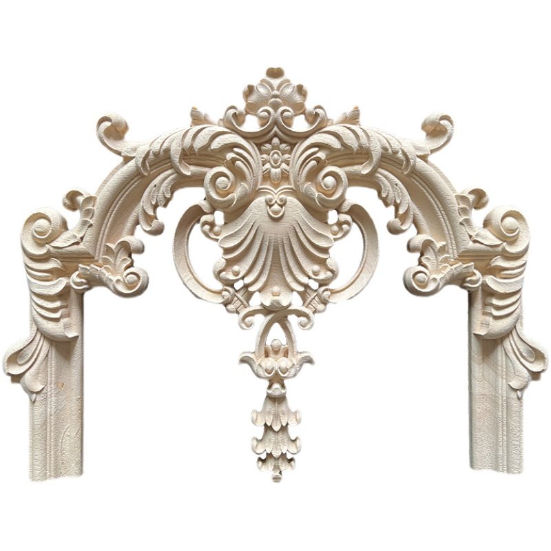 东阳木雕护墙实木贴花木角花w法欧式花格柜门背景墙木花片摆件婚