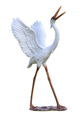 仿真白鹭摆件户外园林水池喷泉假山F景观美陈装饰玻璃钢雕塑模型