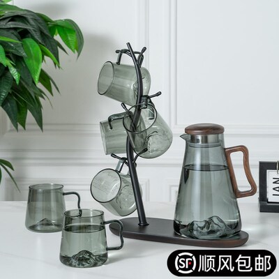 不锈钢实木杯架子置物架桌面水杯收纳架倒挂架茶R杯玻璃杯沥水杯