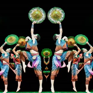 速发小荷 采我们风田野演出服农民舞蹈海舞表演服田间斗笠民族舞