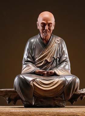 速发陶瓷弘家法师摆房客厅玄关书件桌面人物雕塑摆设佛一禅意工艺