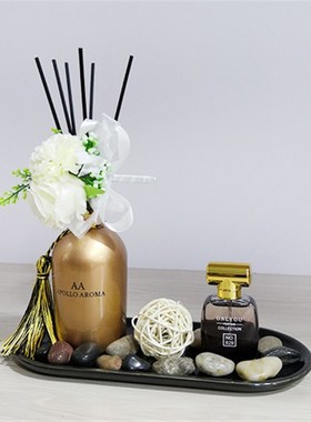 速发板样房软装装饰品瓷砖卫生间摆件品饰洗漱台陈设组合香薰托盘