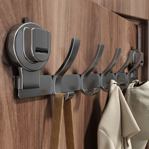 速发吸盘排钩免打挂孔钩强卫粘胶力生间无痕壁挂粘钩门后挂衣钩子