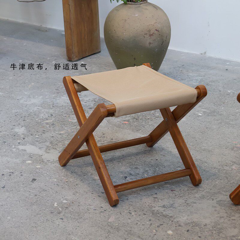 速发新中式实木结构折叠凳子家用门口换鞋凳子设计户外携带方便民