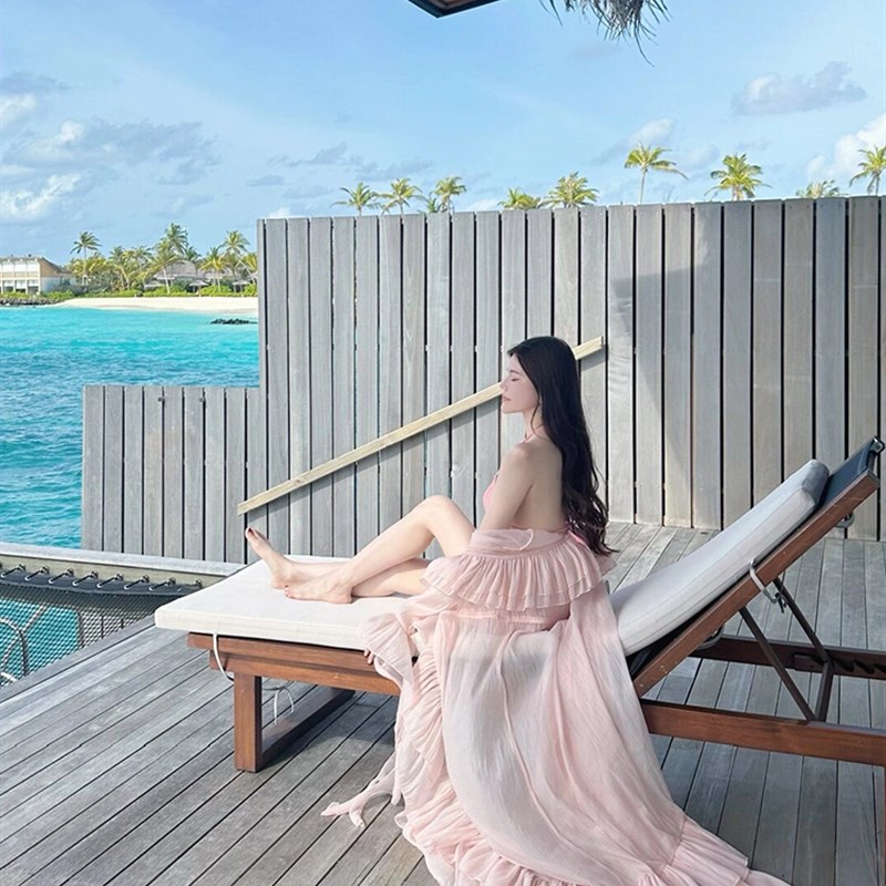 速发法式荷叶边浪漫仙气防晒开衫海岛度假防晒外套超仙海边中长款
