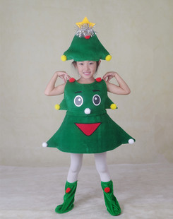 速发小节服装 圣诞树圣诞节圣树服饰 儿童绿树衣演表演服服出服装