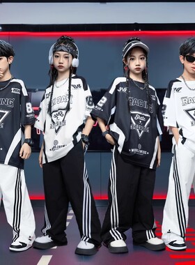 速发演舞o童潮服酷帅hiph儿p架子鼓演出服男童嘻哈潮服童舞蹈表街