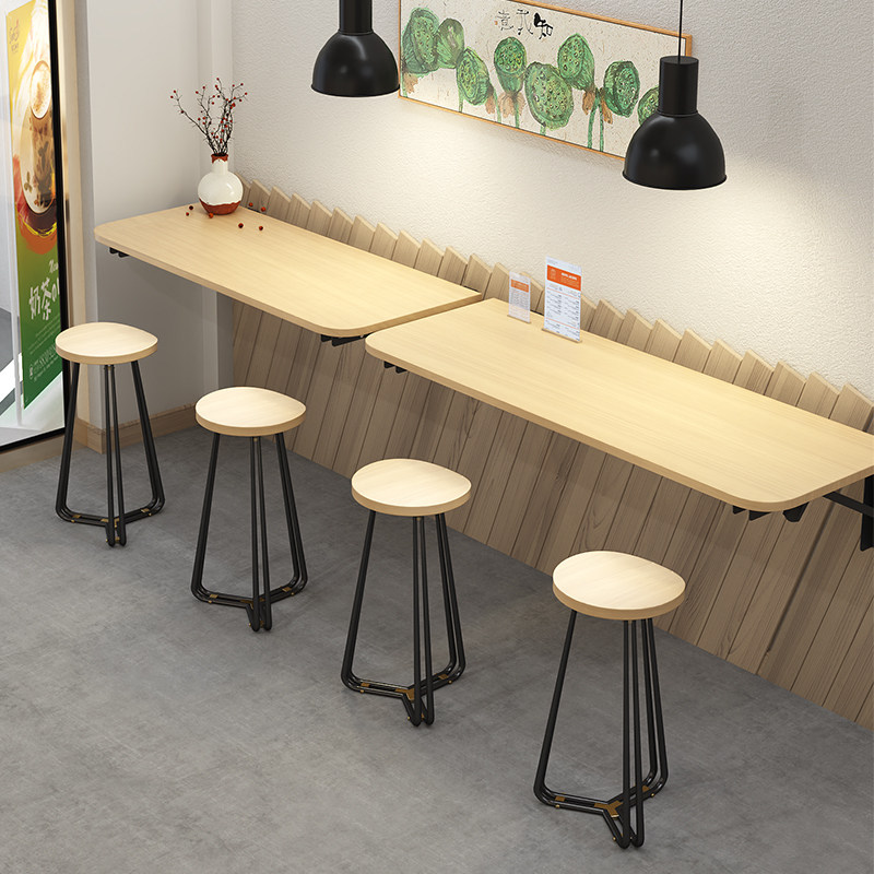 速发靠休闲小吧台桌子折家台墙壁挂式叠用餐桌简约咖啡店奶茶店