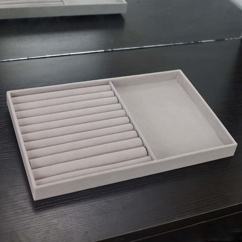 速发大号冰花绒 12格托盘散珠饰品收纳盒珠宝首饰展示道具抽屉绒