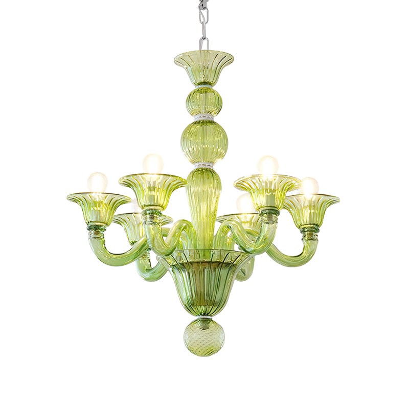 速发MAFOS法式轻奢卧室吊灯复古美式轻奢卧厅餐室客厅绿色玻璃灯