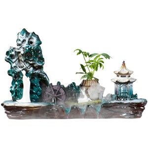 速发陶瓷自动循环流水鱼盆鱼缸鱼池喷泉瀑布造景装饰摆件循环水