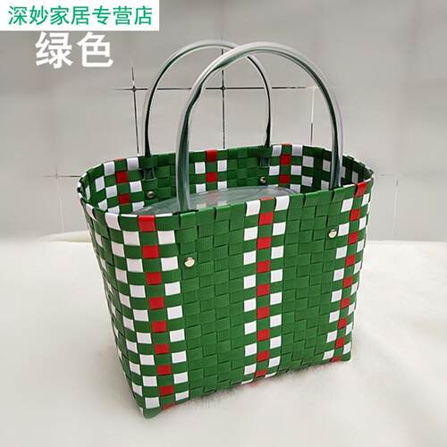 86n野餐用品全套编织购物篮篮子手提沙滩包洗澡篮收纳筐春游买菜i