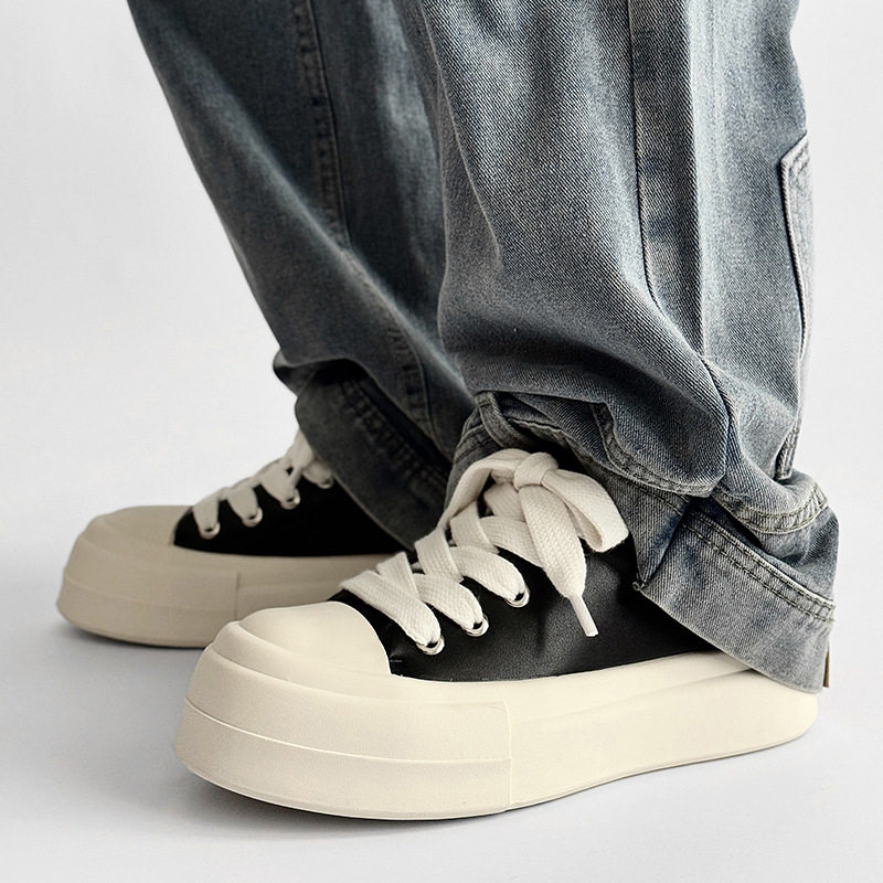 夏季新款厚底板鞋男女款小众设计感休闲鞋情侣款德比鞋增高大头鞋