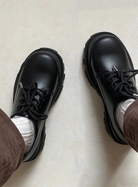 商务正装德比鞋男高级感大头休闲皮鞋黑色英伦厚底增高结婚新郎鞋