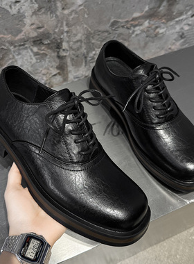男士商务正装皮鞋男隐形增高德比鞋男黑色皮鞋男英伦风商务休闲鞋