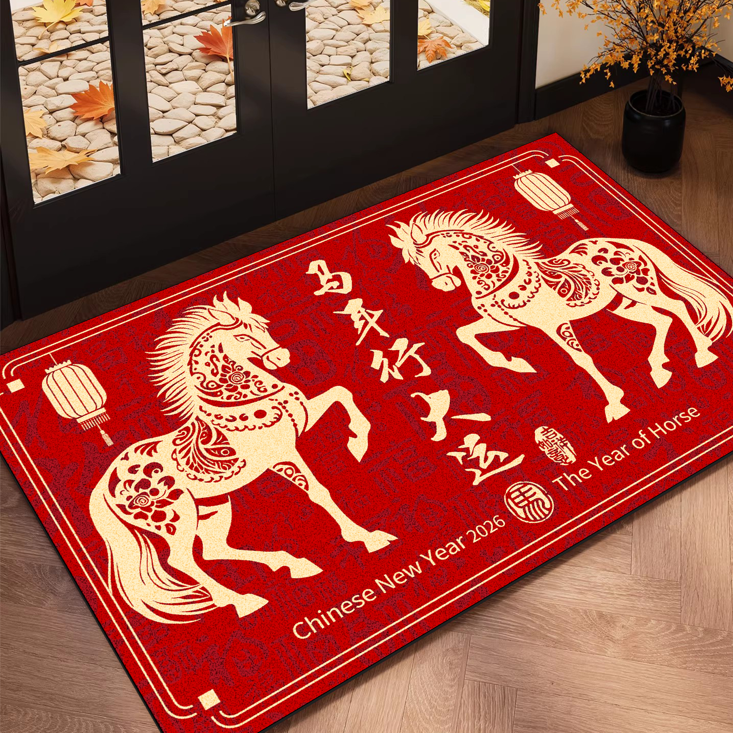 马年新年店铺门口地垫红色商用防滑餐饮商铺饭店装饰红色迎宾地毯,居家布艺,商业地毯地垫,淘宝优惠券,粉丝福利购,淘宝优惠卷