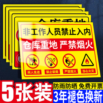 仓库重地严禁烟火警示牌