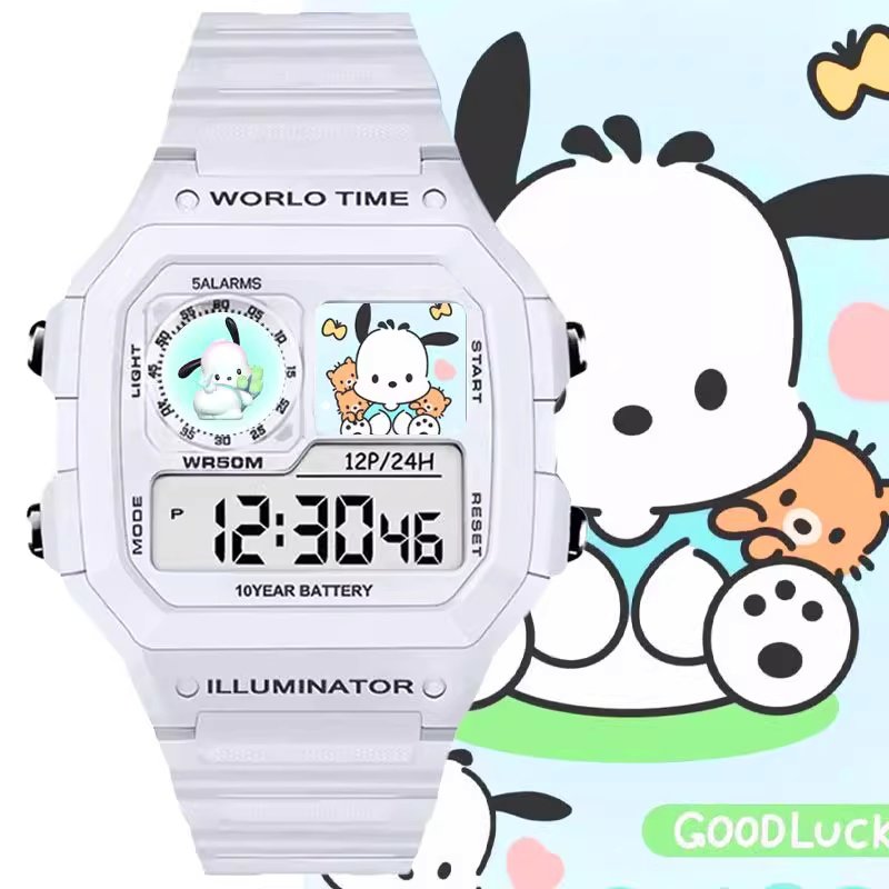 三丽鸥正品布丁狗儿童电子手表女款初高中学生只看时间女生高颜值