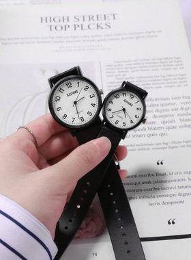 公职人员考试专用静音手表男女学生公务员无声音真皮带考公石英表