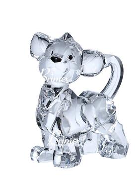 创材意桌简约透水晶狮子四件套TC-82272面明摆件亚克力质轻奢家居