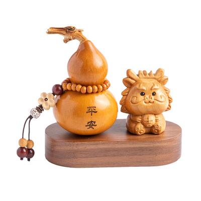 二崖柏木雕高十生肖文玩芦摆件桌葫面饰品档汽车摆件创1686意工艺