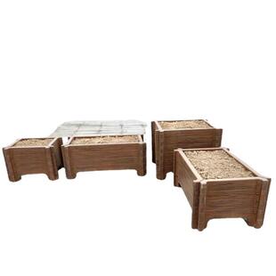 仿木花桶箱厂种家销售景观林植水仿木花桶园花泥圆形聊城花坛