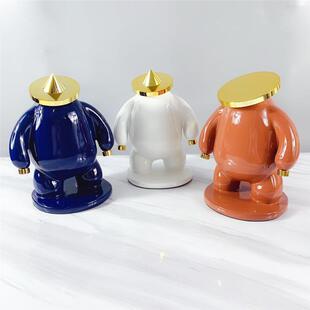 现代3172简约房多色抽象人雕塑摆件样板售楼金树脂软处装饰品属摆