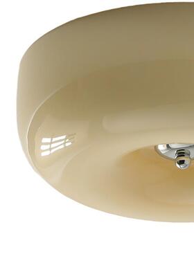 包豪智斯奶油jy风卧n室吸顶灯vitage法式复古玻书房璃儿童能灯调