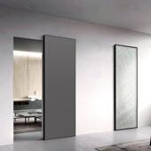 幽灵门谷仓门无轨铝木移卧室简推拉隐形门平移门免漆客厅悬极浮