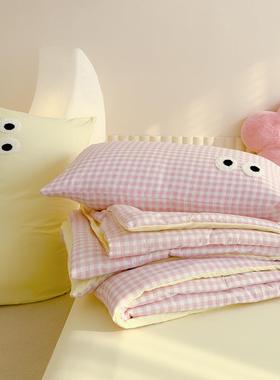 多朵巴胺水双洗云棉大豆夏凉被单人学儿童薄被LS20540人生空调被