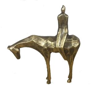 新中室内软装式摆BJ5551板房间别墅客厅书房人物样牧人马动物雕塑