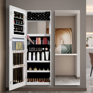 魔镜家居 穿衣镜壁挂镜子带灯多功能首饰柜收纳柜全身镜家用 6139