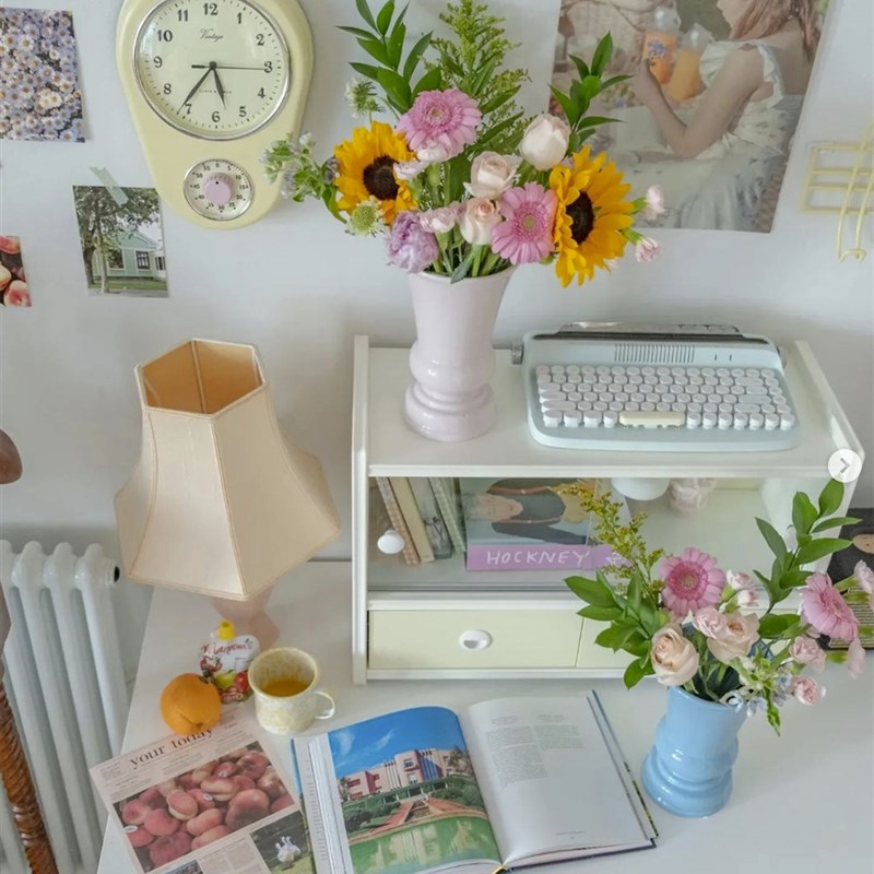 ins韩系少女博主款家居装饰挂钟客厅餐厅背景墙厨房Z计时器时钟