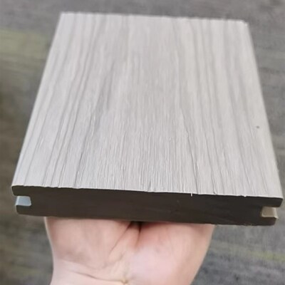 二代共挤实心塑木122mm*22mm厚枫木色白色户外花园木地板免费拿样