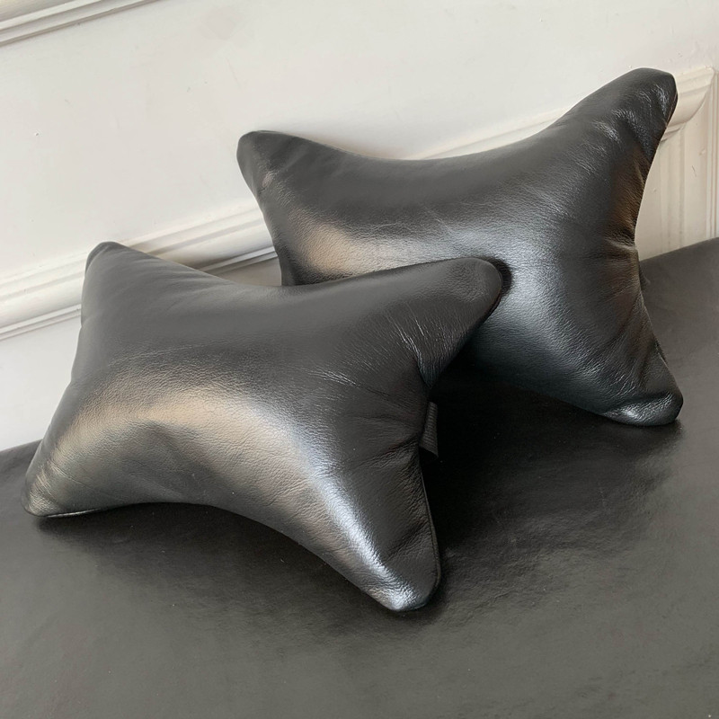 汽车头枕车用护颈枕创意双面枕靠枕真皮颈枕一对车内枕头车载用品