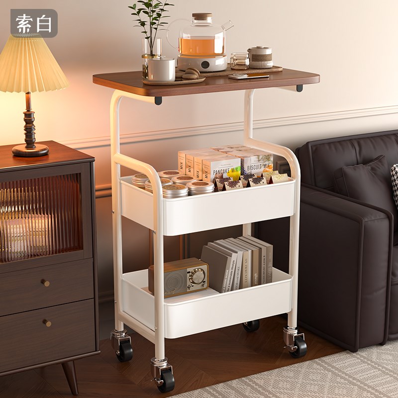 可移动茶几零食小推车客厅沙发边几床边置物架租房U好物带轮床头