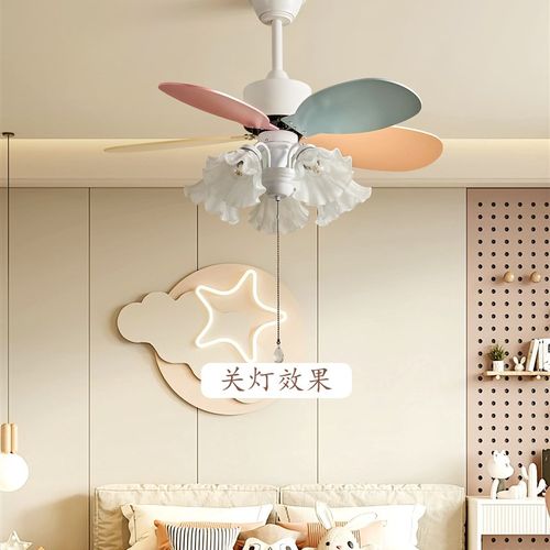 2025新法国覆古风扇灯家庭集成静音吊扇灯古风主卧室花形吊灯