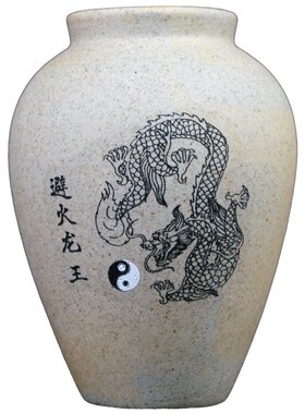 避火龙瓶子土陶瓷罐厨房在西北火烧天门三王摆件乾位黄水晶五帝钱