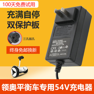 领奥电动平衡车充电器54V通用三孔圆头儿童双轮车电源线快速冲电