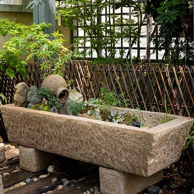 掬涵老石槽流水摆件石磨水景鱼缸庭院户外旧石器花盆装饰景观造景