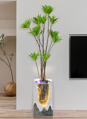 现代轻奢流水摆件循环水景观电视柜旁喷泉落地客厅办公室创意摆件