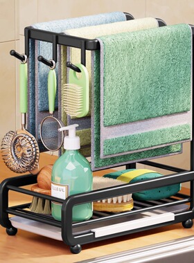 抹布架厨房置物架沥水篮用品架子收纳架水龙头洗碗布水槽海绵专用