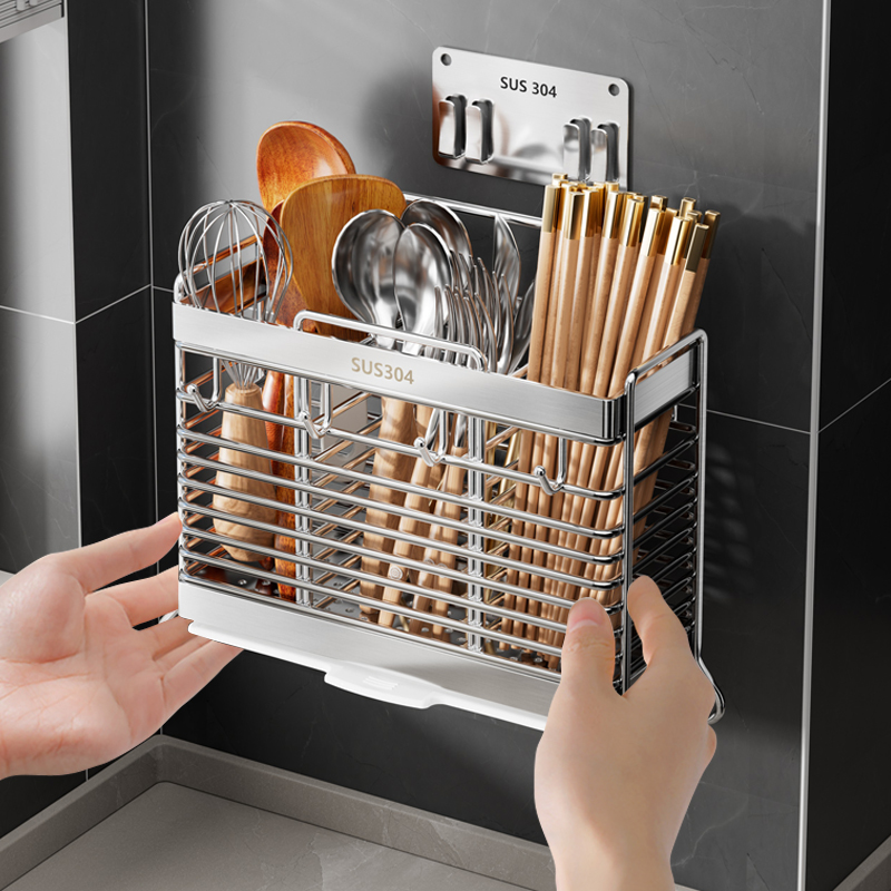 304不锈钢筷子收纳盒壁挂式笼架
