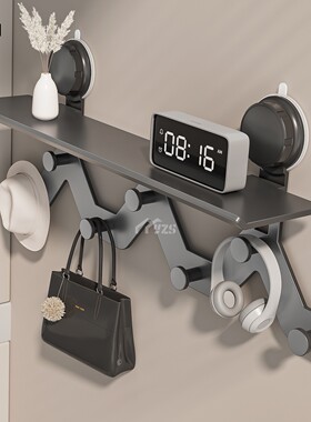 枪灰吸盘门后挂钩强承重力挂壁墙壁免打孔入户玄关挂衣服包收纳