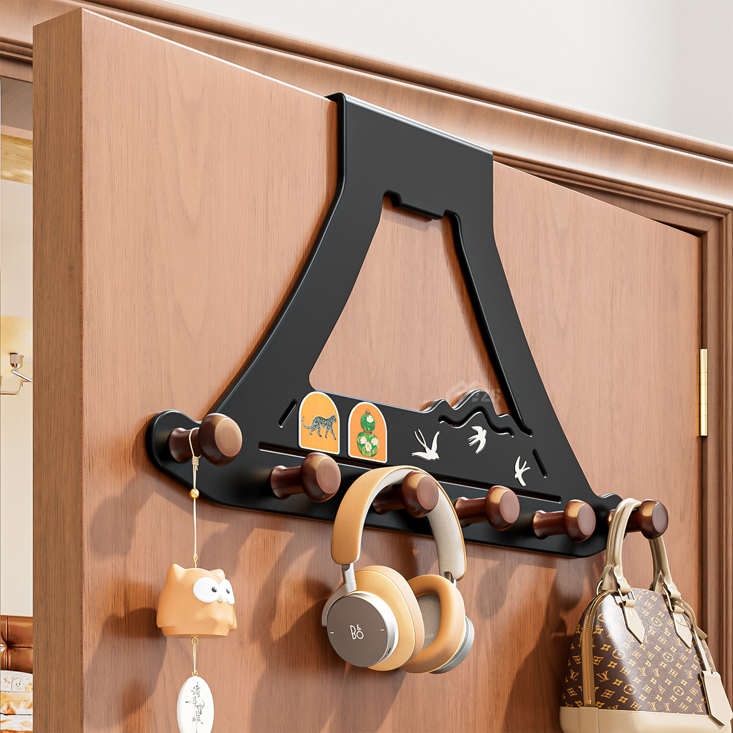 中古风门后挂钩免打孔挂衣架