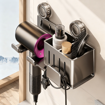 吸盘吹风机置物架卫生间免打孔