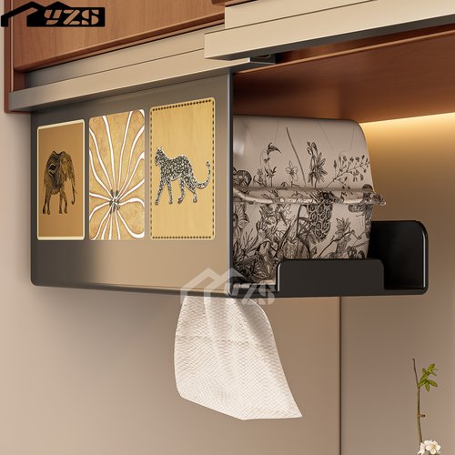 中古风新款厨房纸巾架壁挂免打孔