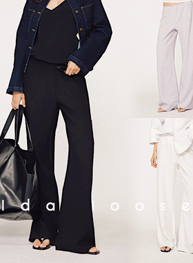 Idaloose王炸垂感显瘦遮肉进口三醋酸休闲松紧腰立体剪裁阔腿裤