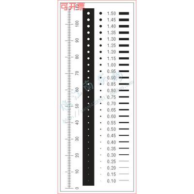 高精度点规点线规污点卡直径对比卡异物伤痕菲林尺可订制45x115mm